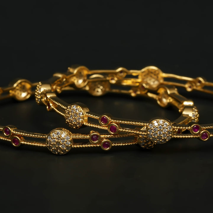CZ Gold Finish Bangles