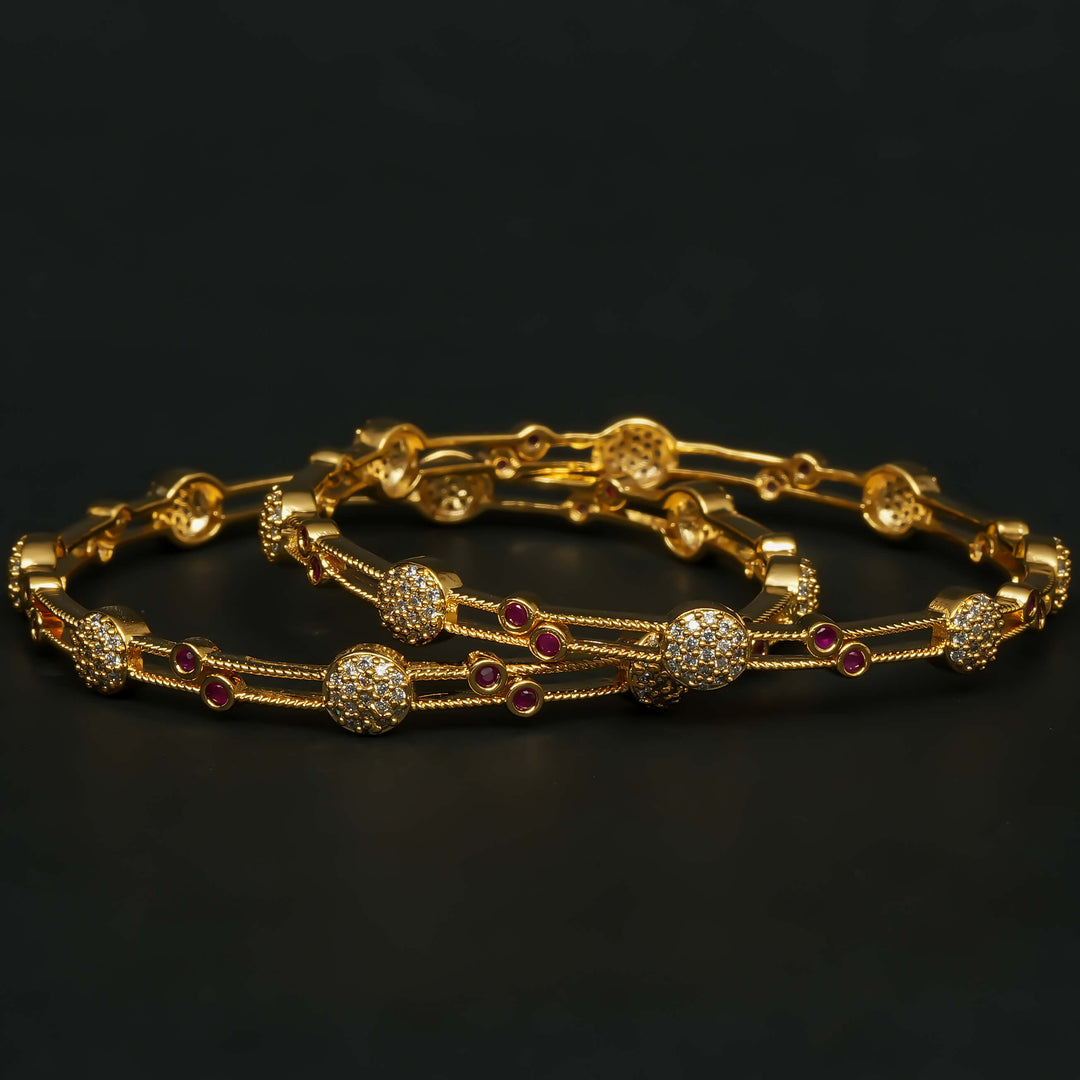 CZ Gold Finish Bangles