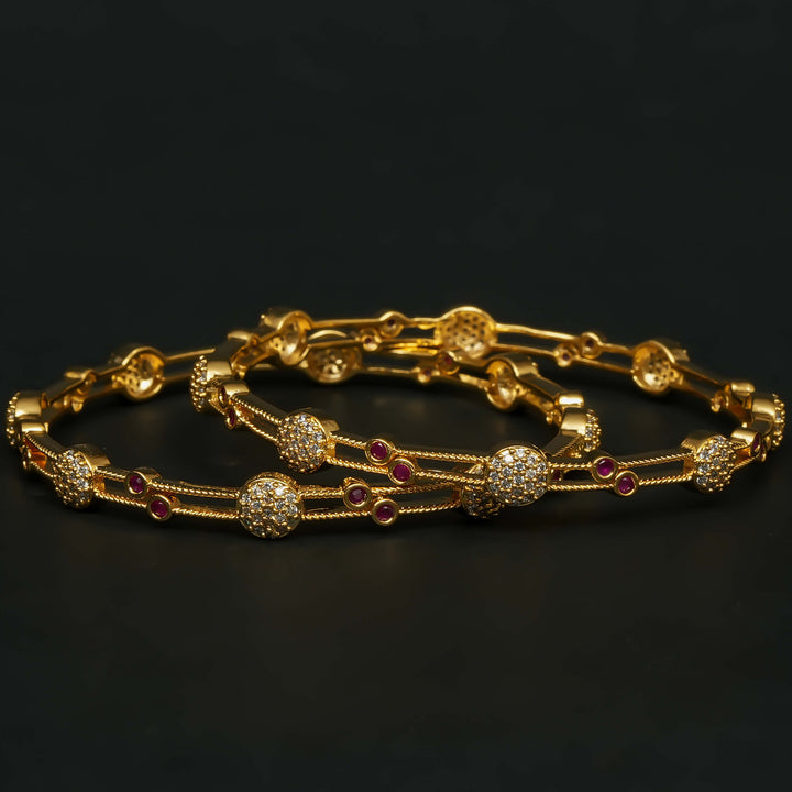CZ Gold Finish Bangles