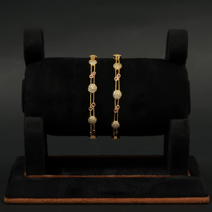 CZ Gold Finish Bangles