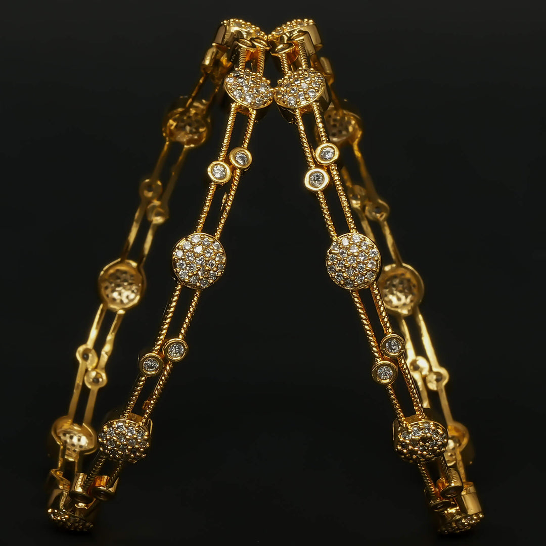 CZ Gold Finish Bangles