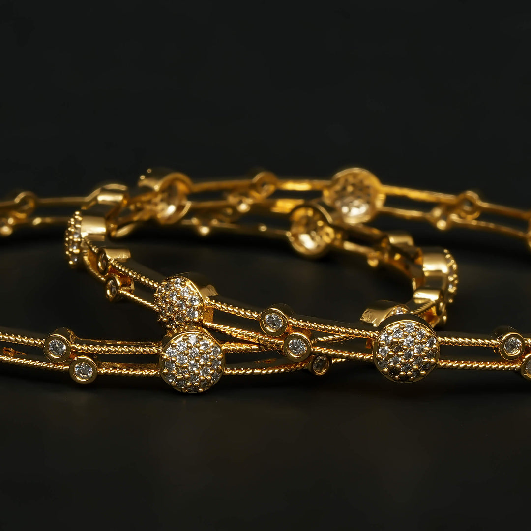 CZ Gold Finish Bangles