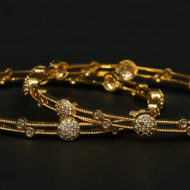 CZ Gold Finish Bangles