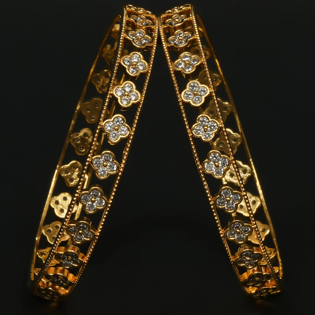 CZ Gold Finish Bangles