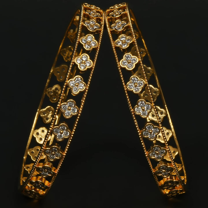 CZ Gold Finish Bangles