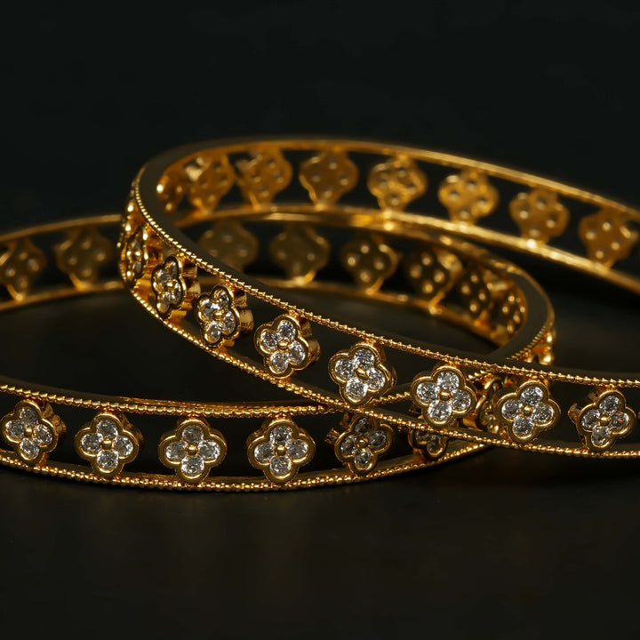 CZ Gold Finish Bangles