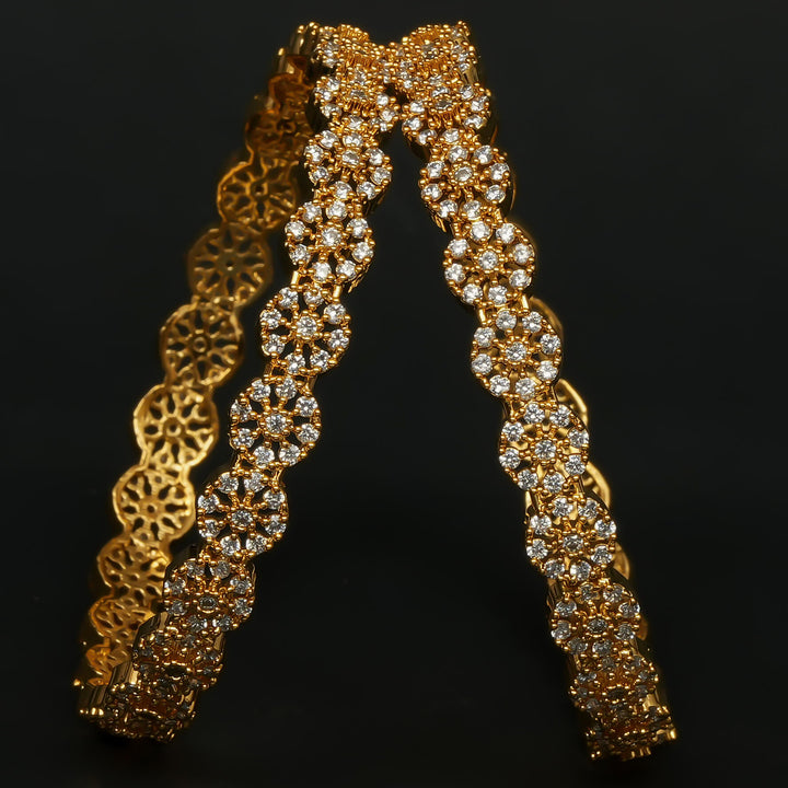 CZ Gold Finish Bangles