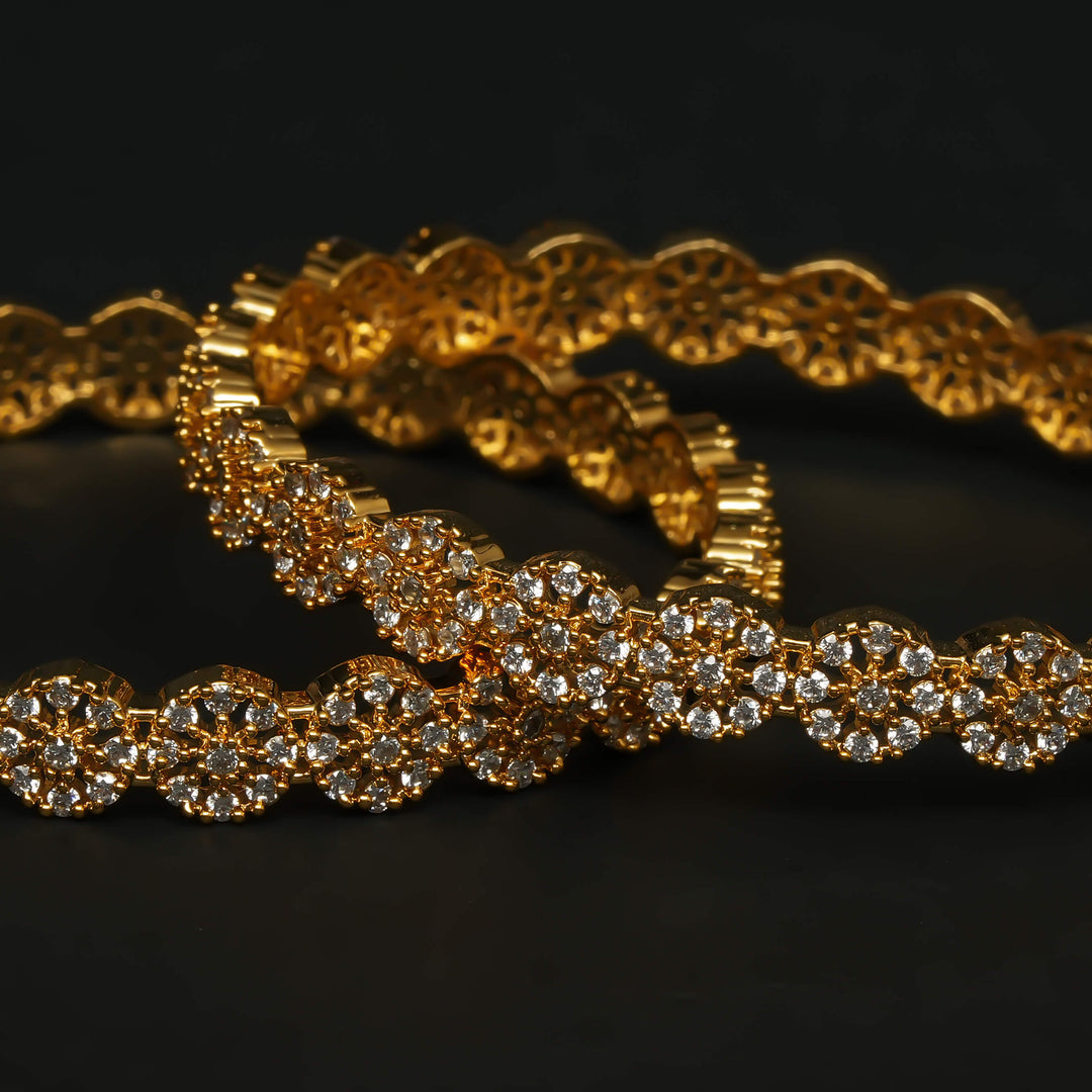 CZ Gold Finish Bangles
