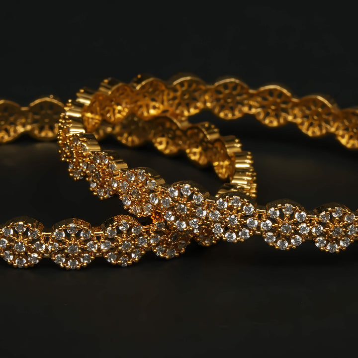 CZ Gold Finish Bangles