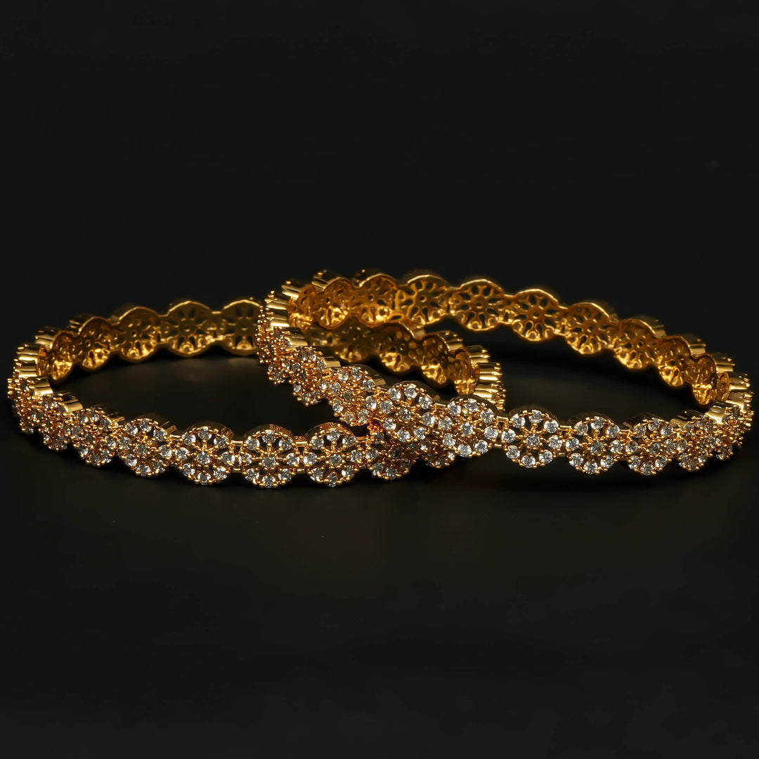 CZ Gold Finish Bangles