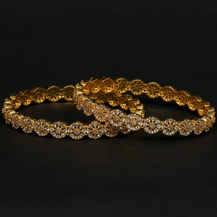 CZ Gold Finish Bangles