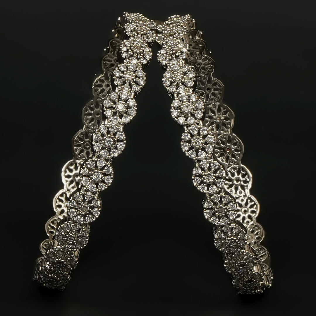 CZ White Finish Bangles