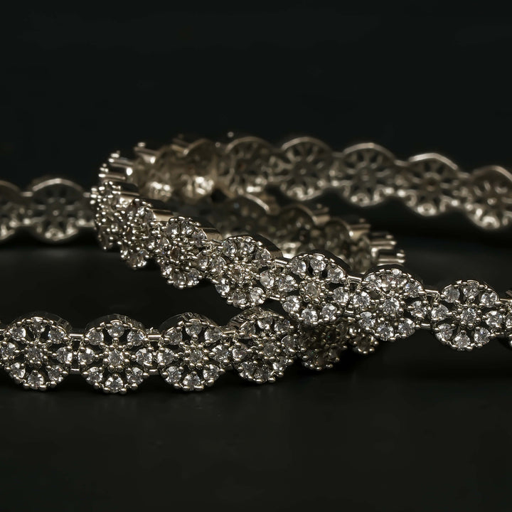 CZ White Finish Bangles