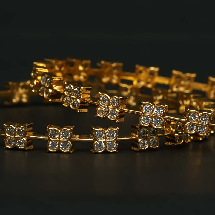 CZ Gold Finish Bangles