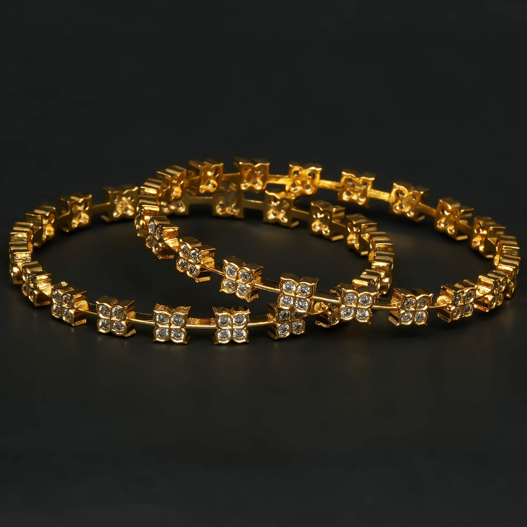 CZ Gold Finish Bangles