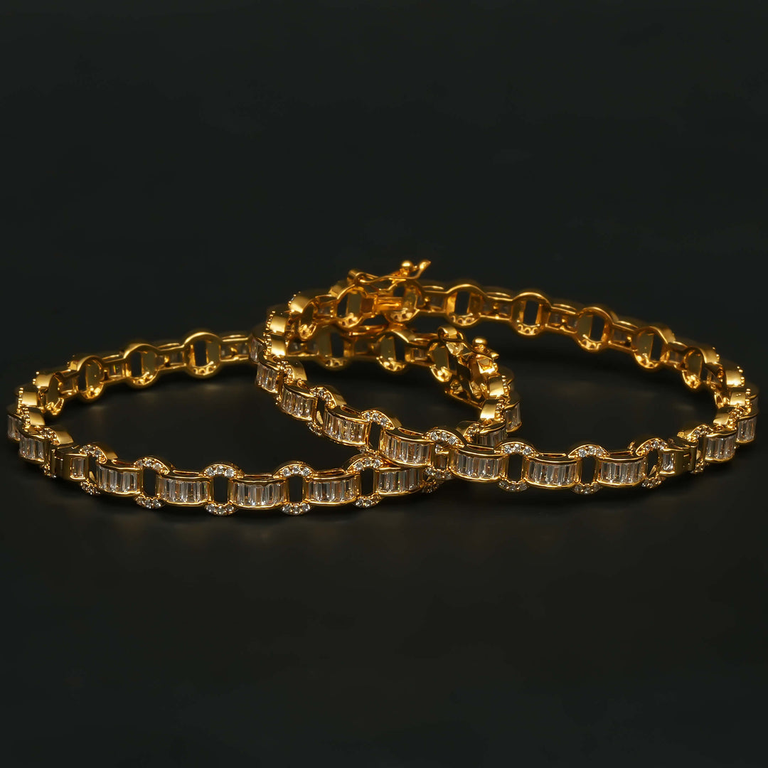 CZ Gold Finish Bangles