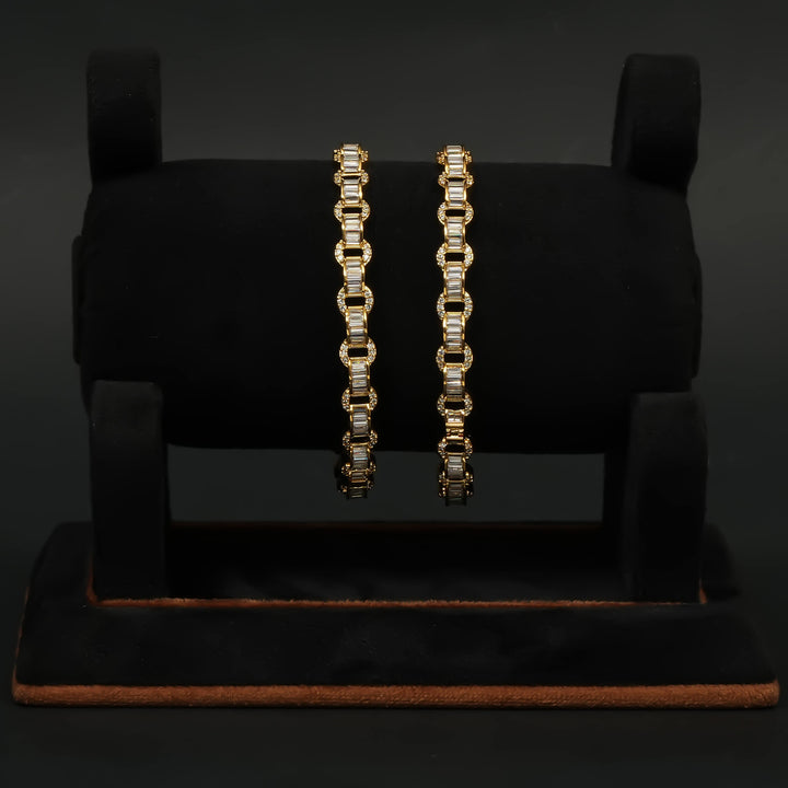 CZ Gold Finish Bangles