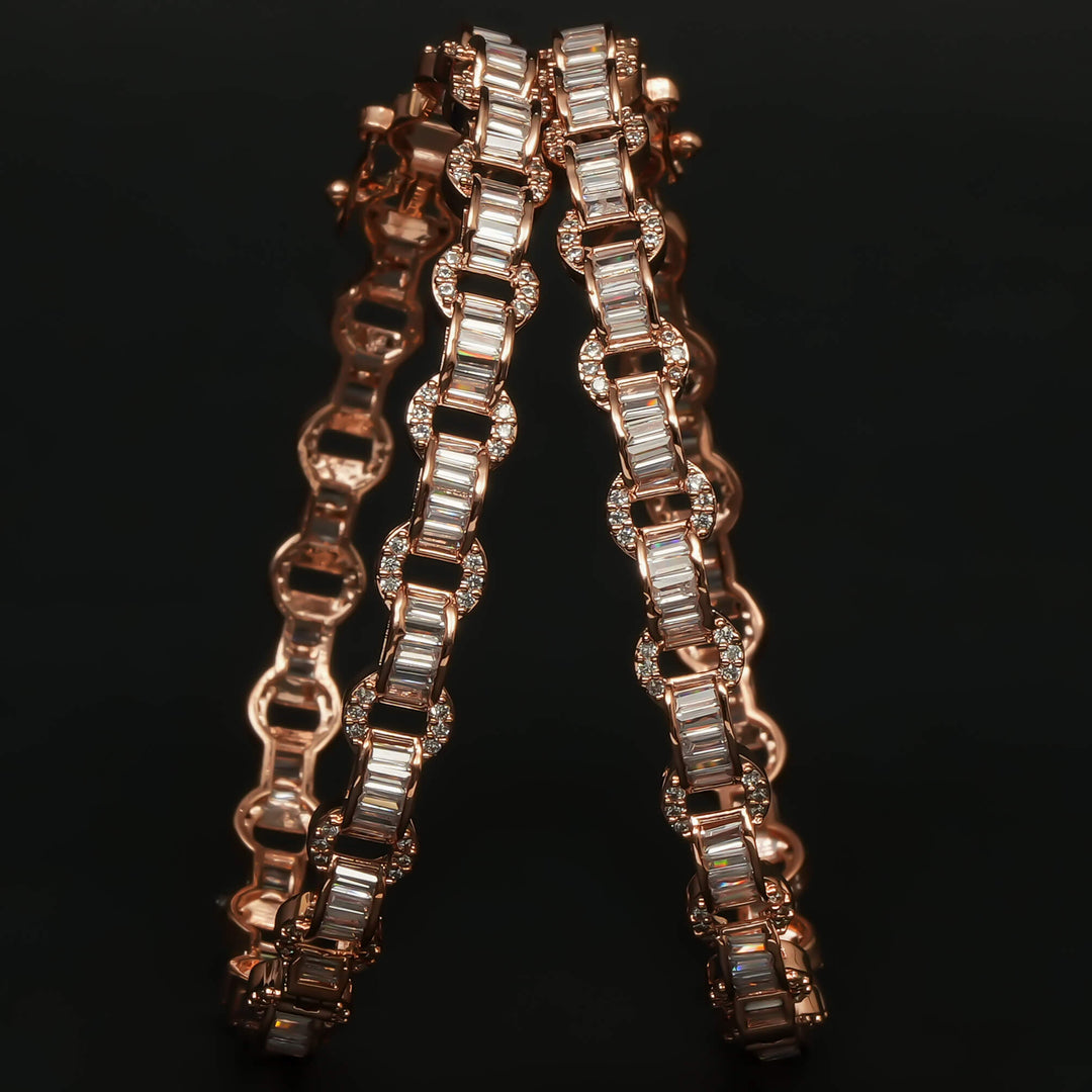 CZ Rose Gold Bangles