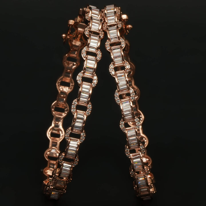 CZ Rose Gold Bangles
