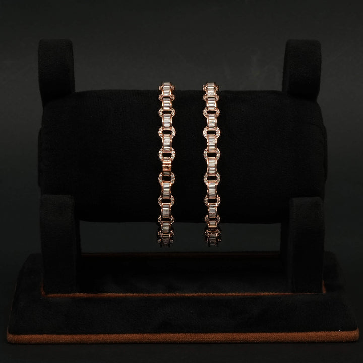 CZ Rose Gold Bangles