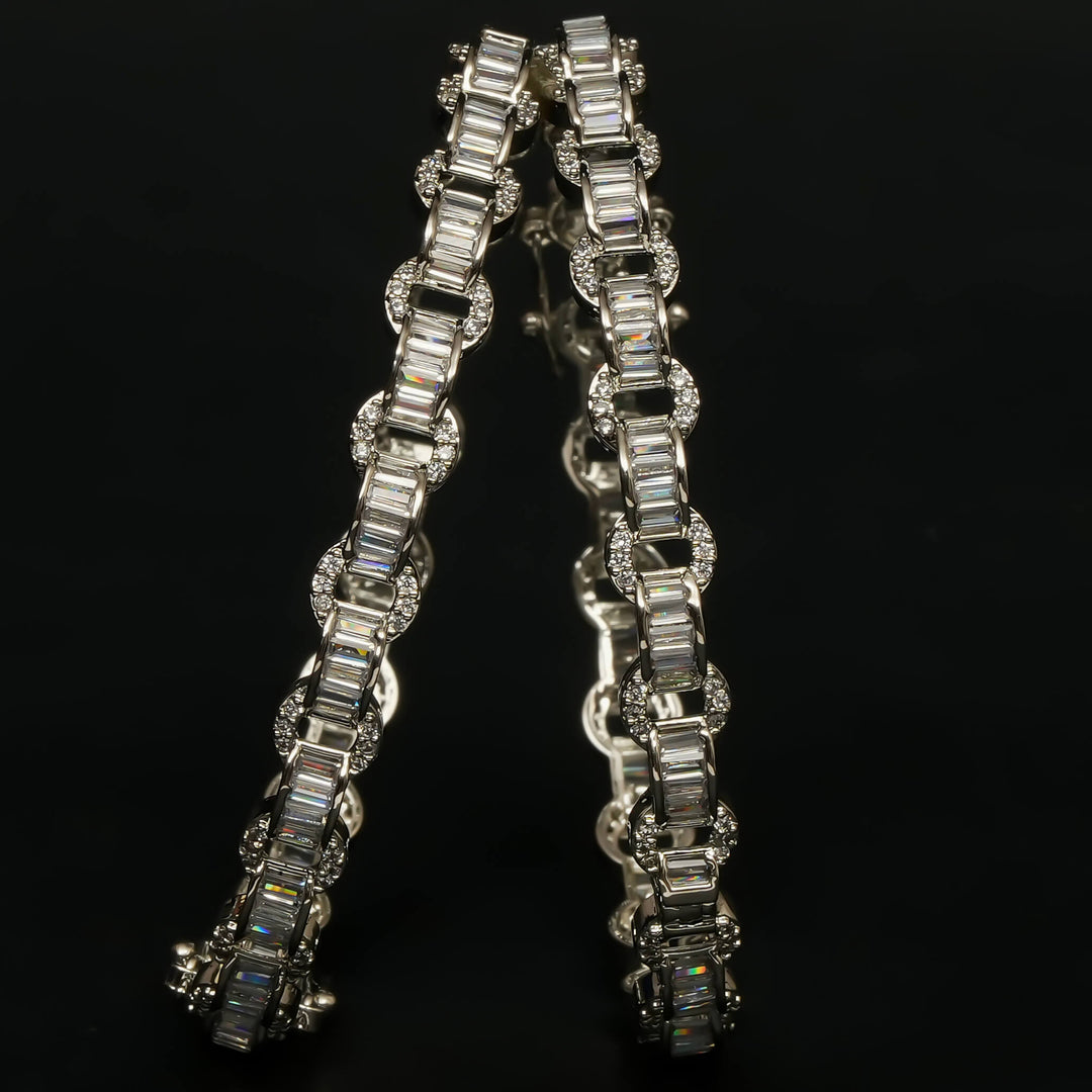 CZ White Gold Bangles