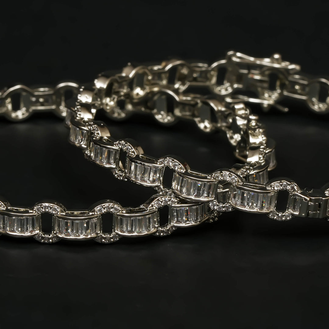 CZ White Gold Bangles