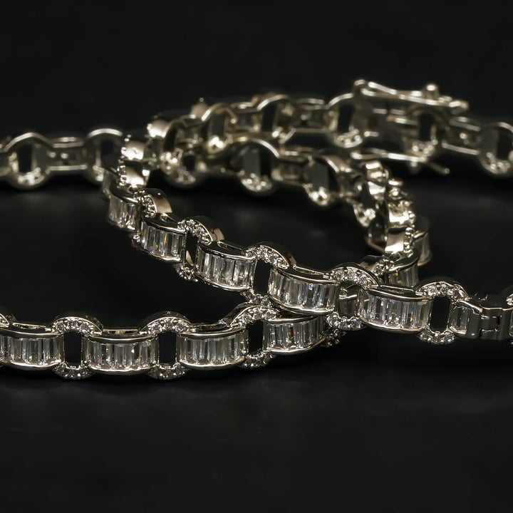 CZ White Gold Bangles