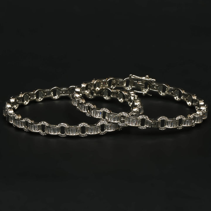 CZ White Gold Bangles