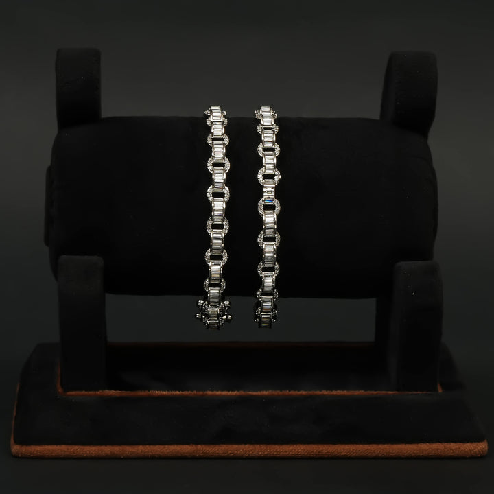 CZ White Gold Bangles