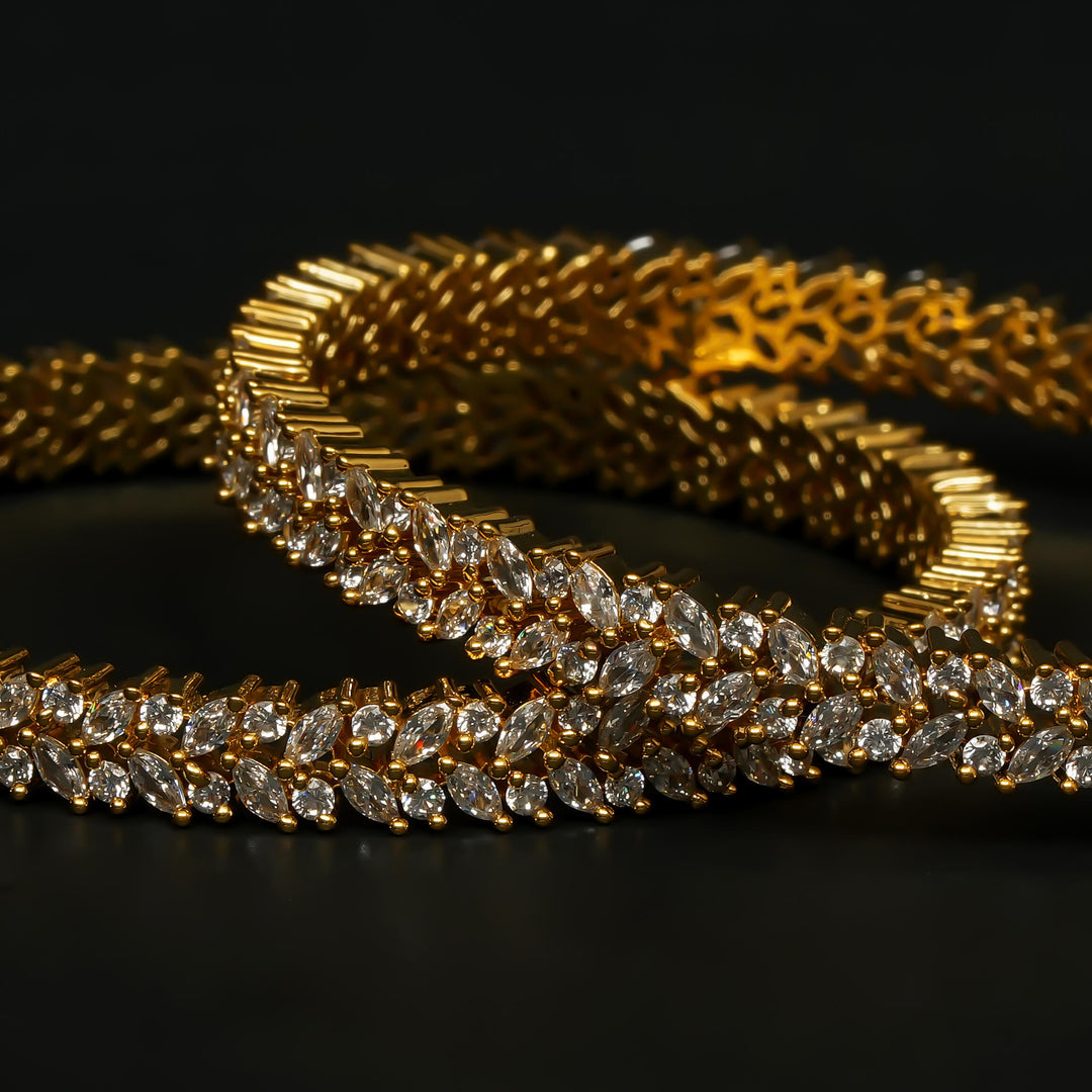 CZ Gold Finish Bangles