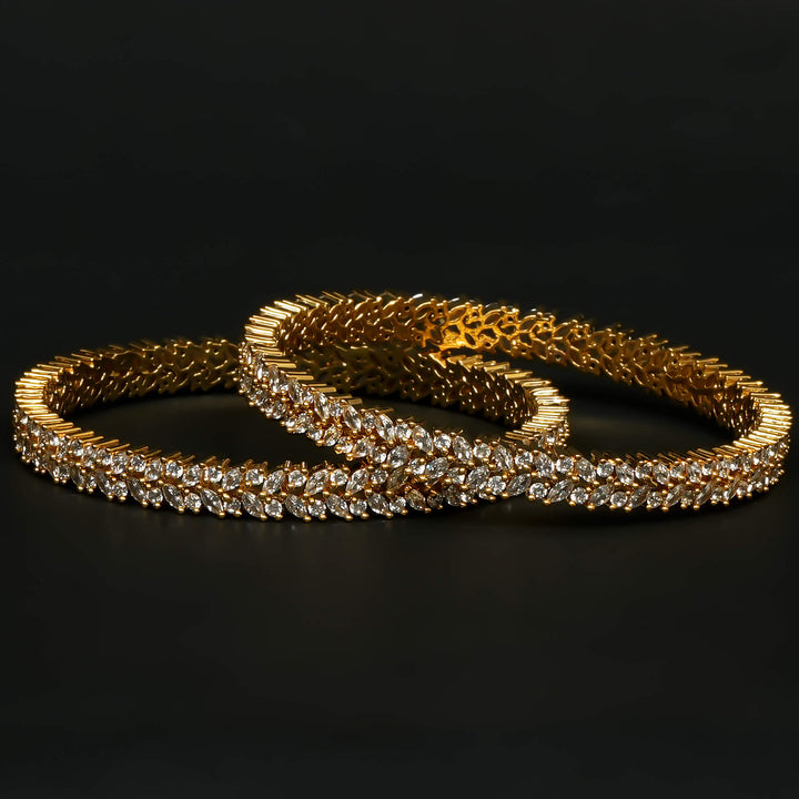 CZ Gold Finish Bangles