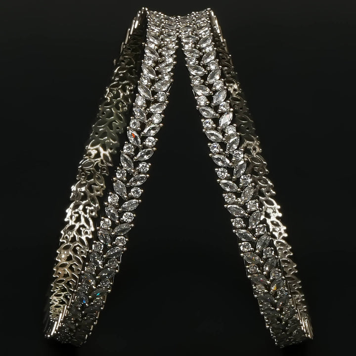 CZ White Gold Bangles