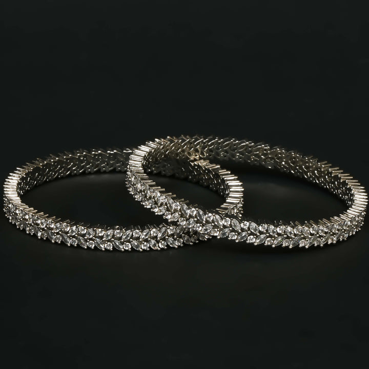CZ White Gold Bangles