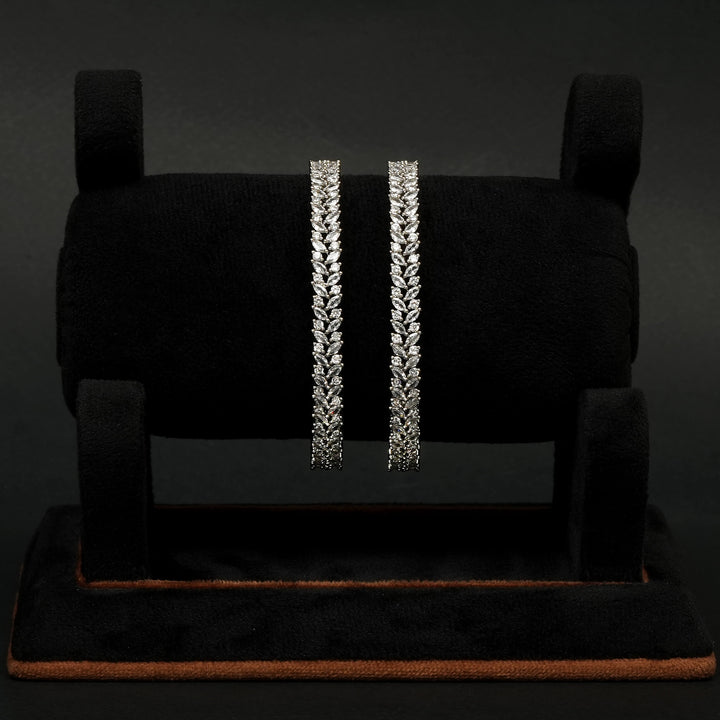 CZ White Gold Bangles
