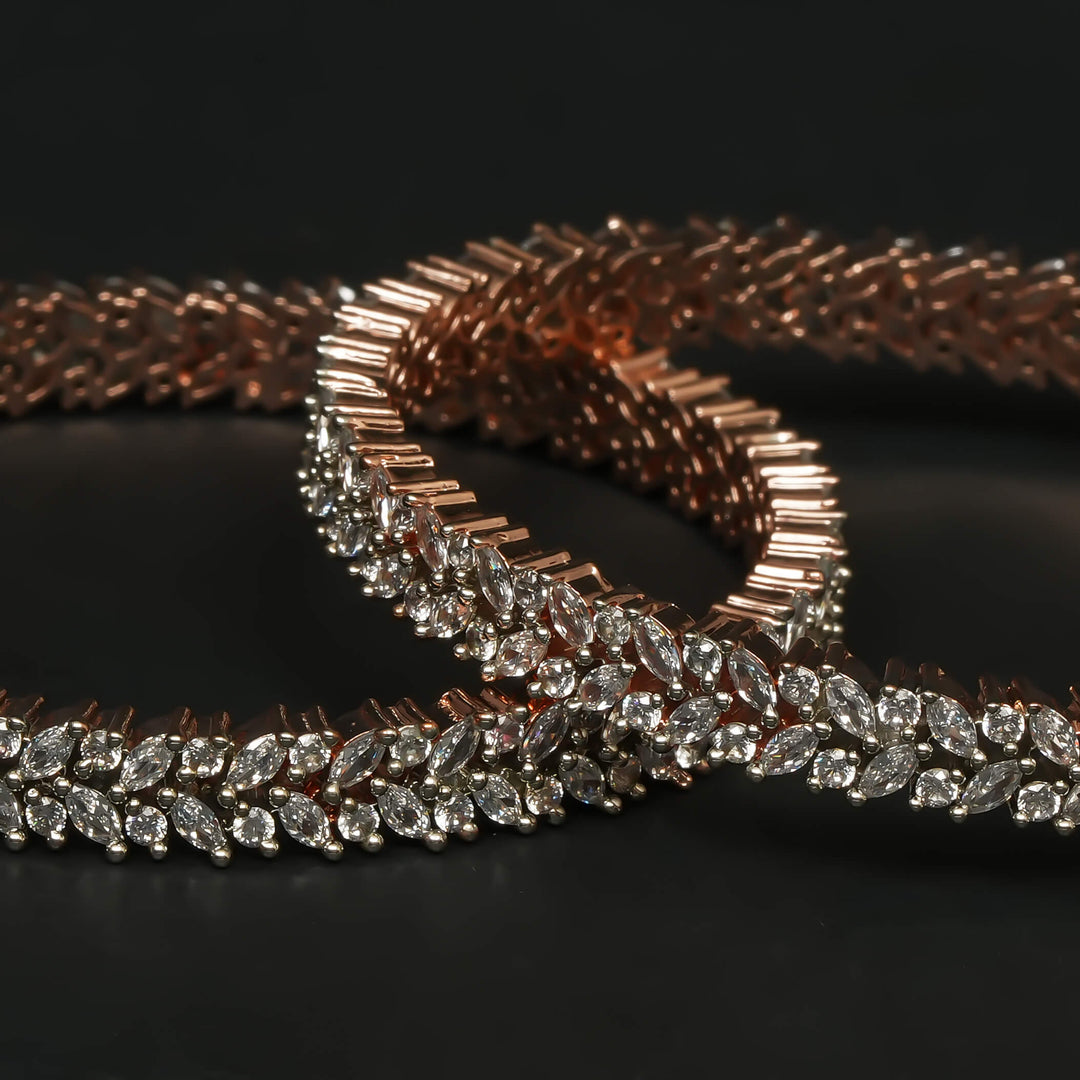 CZ Rose Gold Bangles