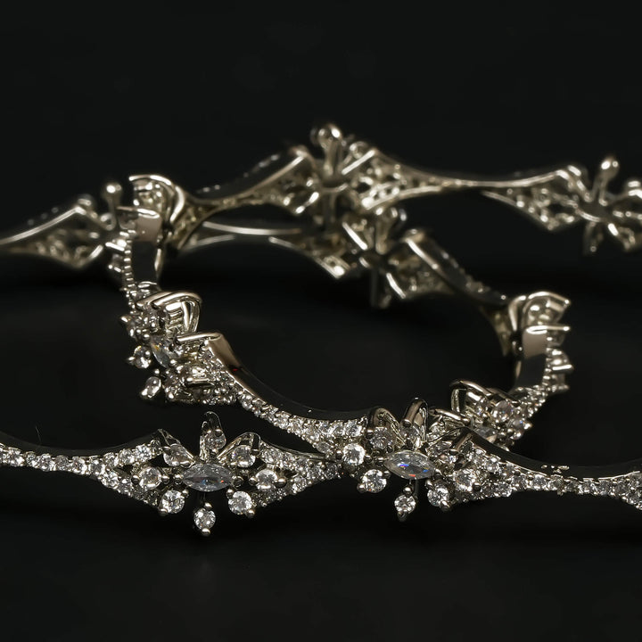CZ White Gold Bangles