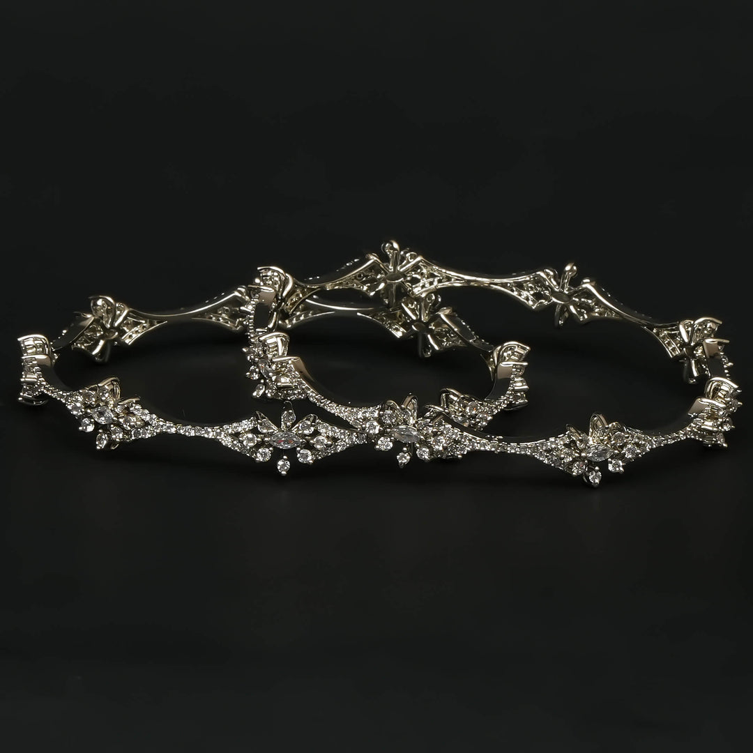CZ White Gold Bangles