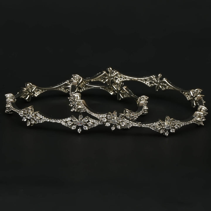 CZ White Gold Bangles