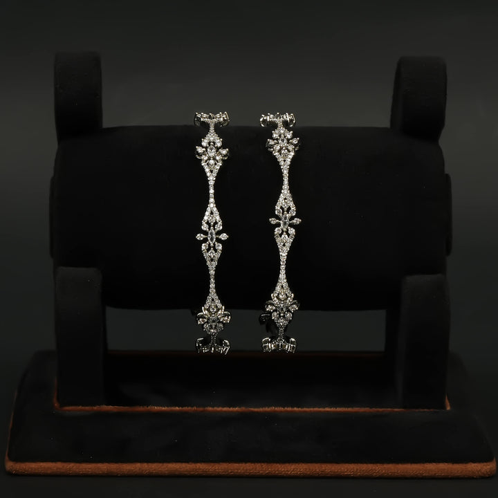 CZ White Gold Bangles
