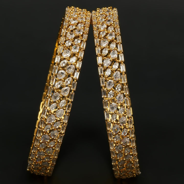 CZ Gold Finish Bangles