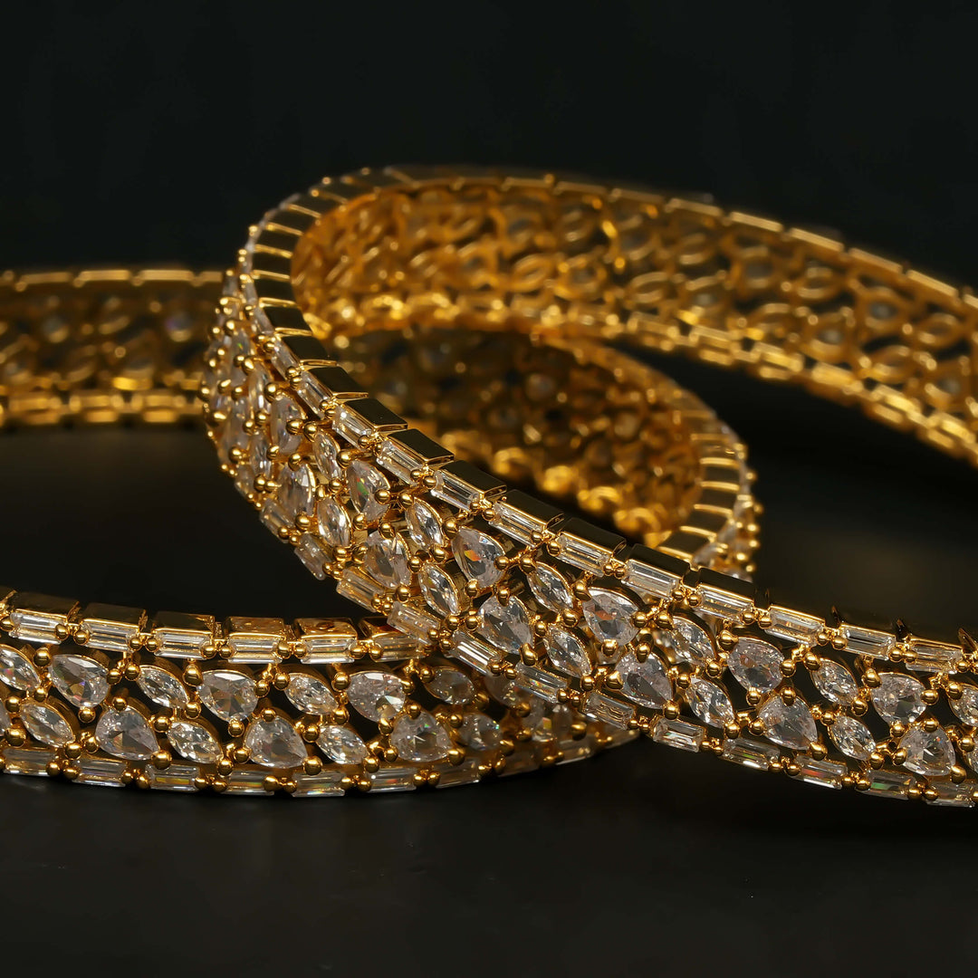 CZ Gold Finish Bangles