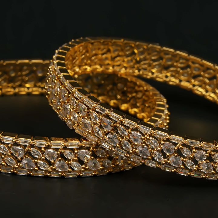 CZ Gold Finish Bangles
