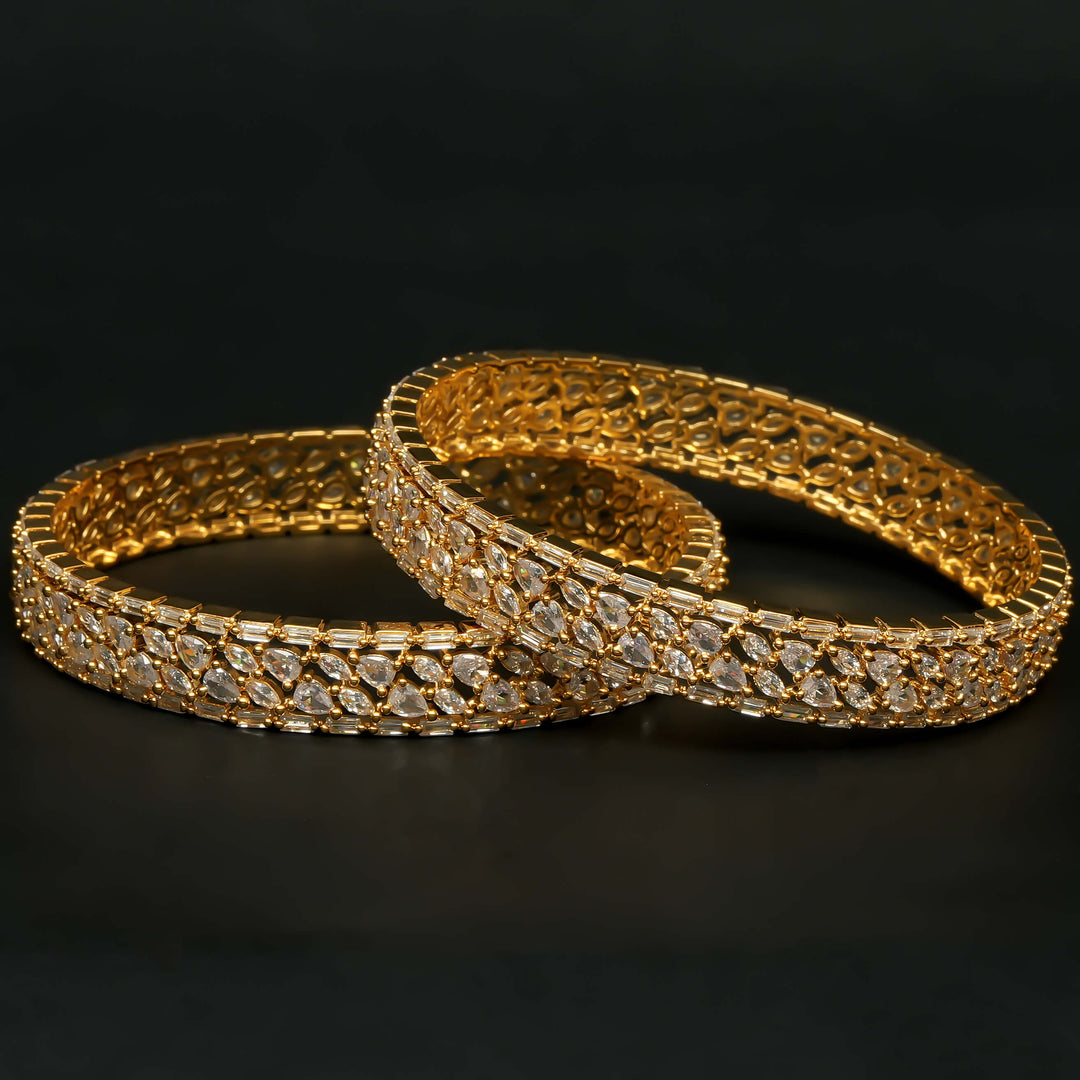 CZ Gold Finish Bangles