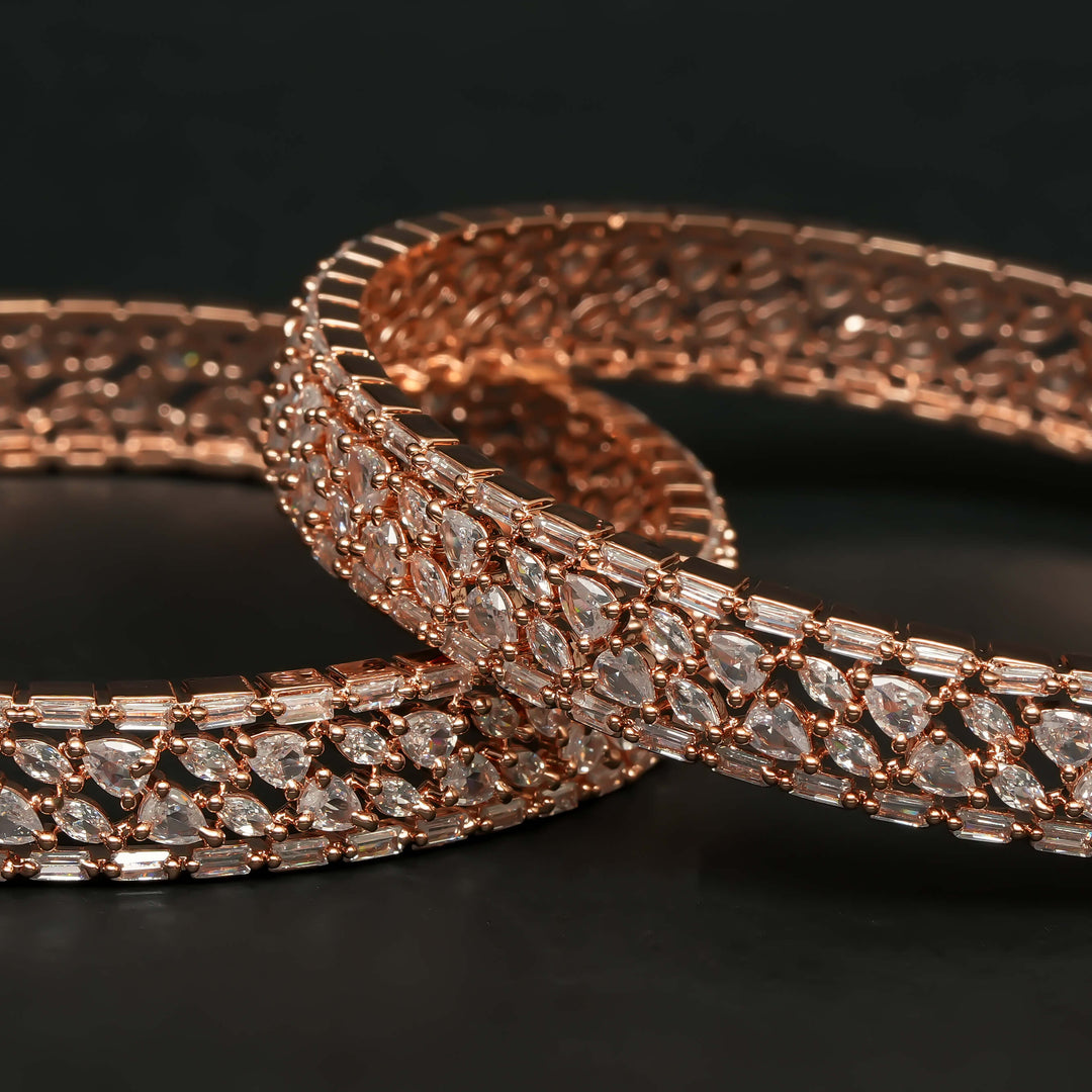CZ Rose Gold Bangles