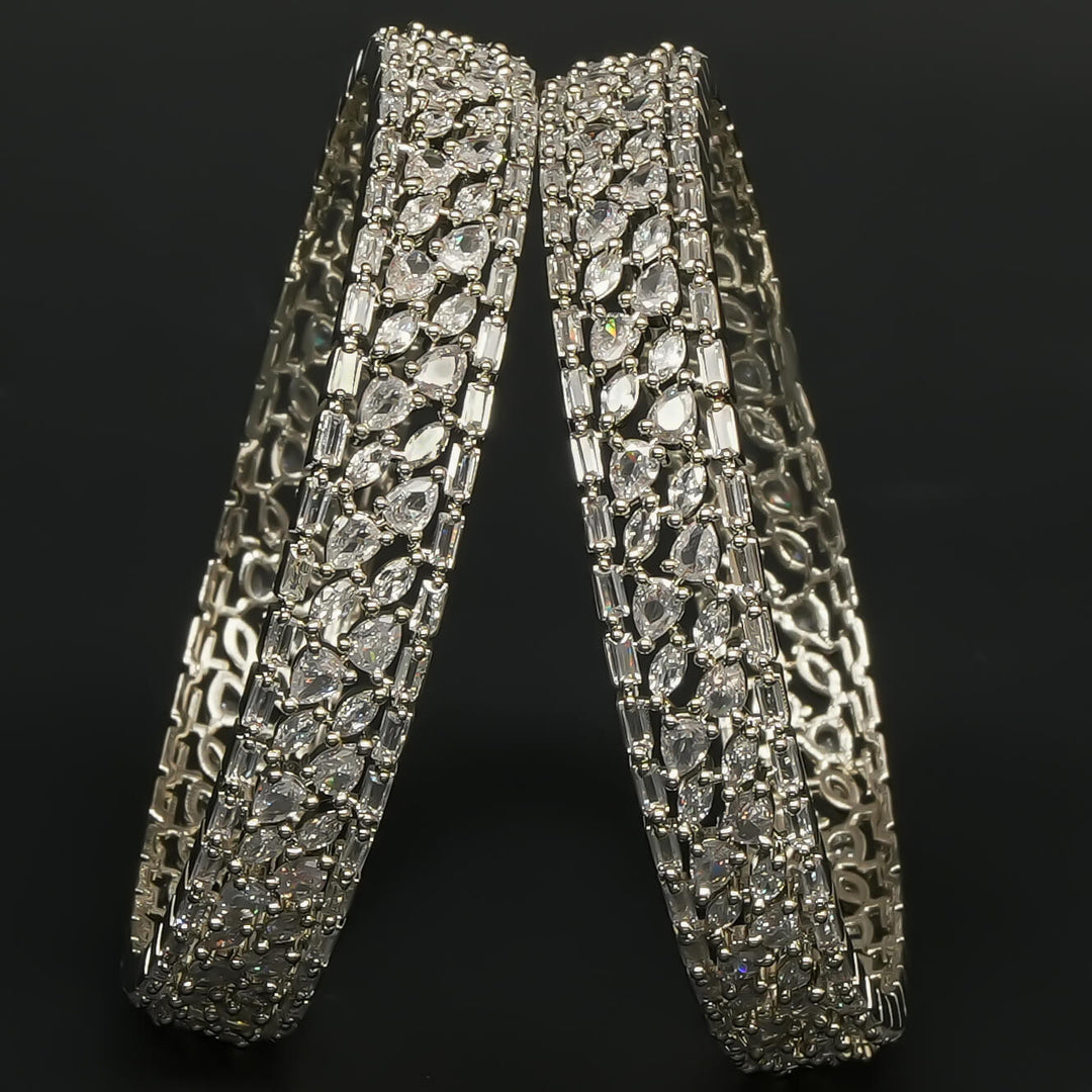 CZ White Gold Bangles