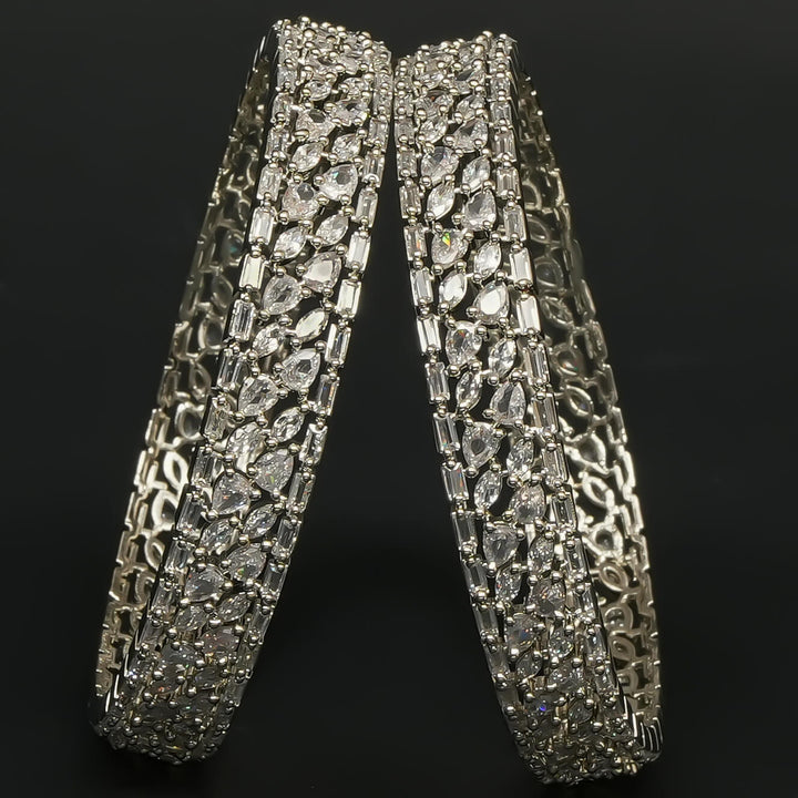 CZ White Gold Bangles