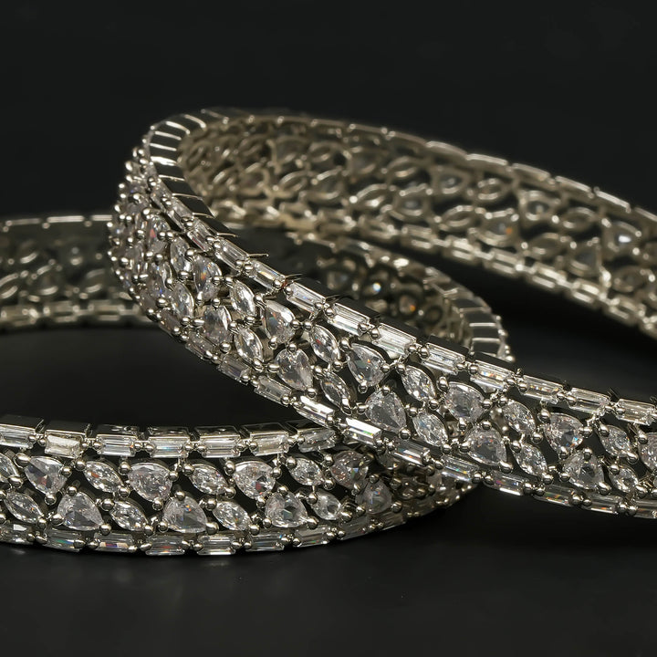 CZ White Gold Bangles