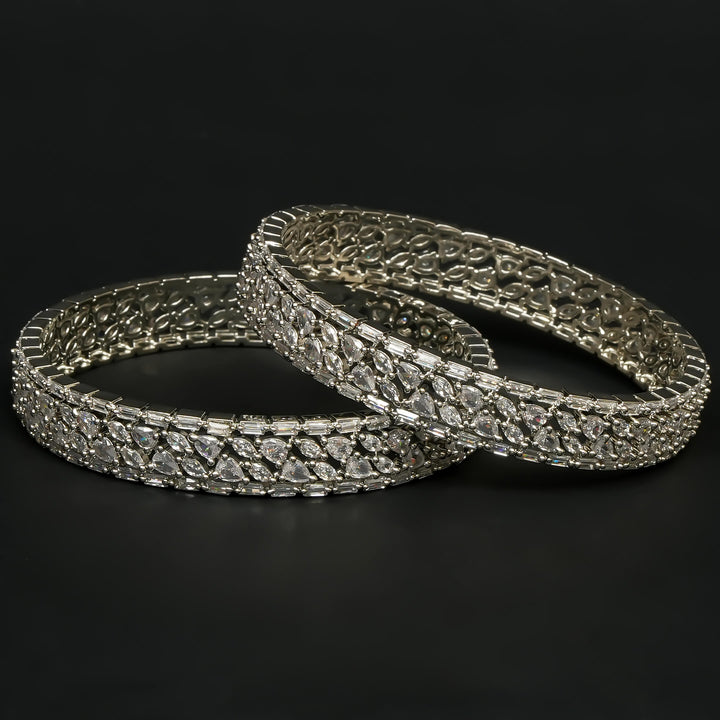 CZ White Gold Bangles