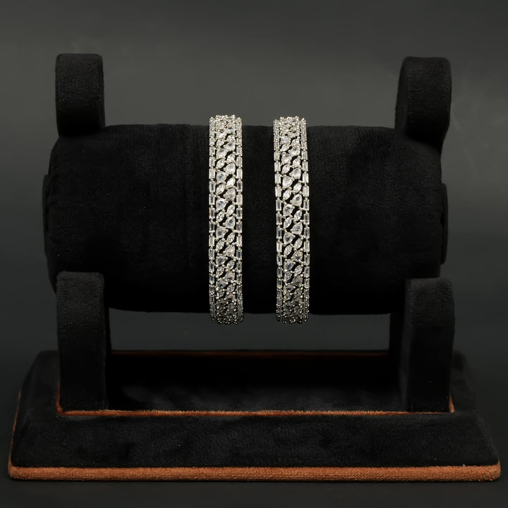 CZ White Gold Bangles