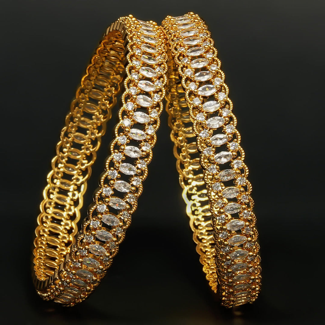 CZ Gold Finish Bangles